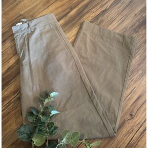 Vince Women Cotton Low Rise Wide Leg Pants Size 2 Olive Green